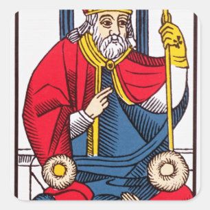 Sticker Carré V le pape, carte de tarot