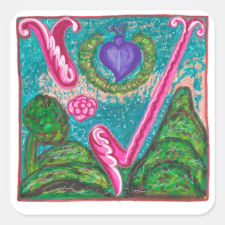 STICKER CARRÉ V - MINIATURE