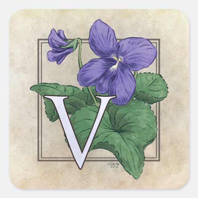 Sticker Carré V pour violets (Devant)