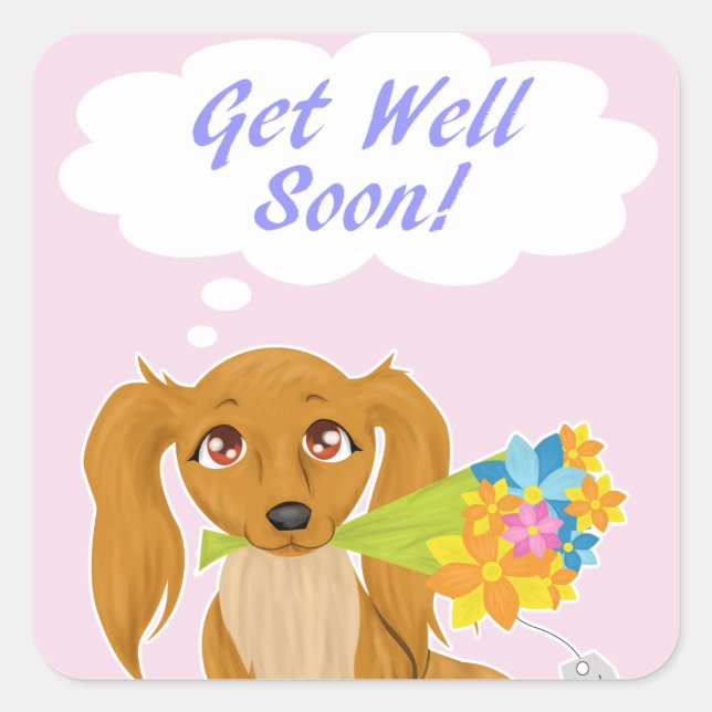 Sticker Carré Va Bien Bientôt Puppy (Devant)