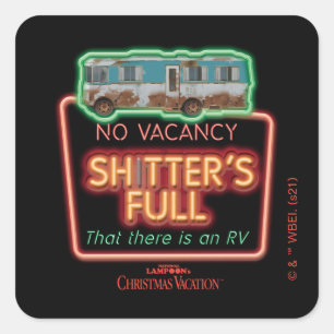 Sticker Carré Vacances de Noël Sh*tter's Full Neon Sign