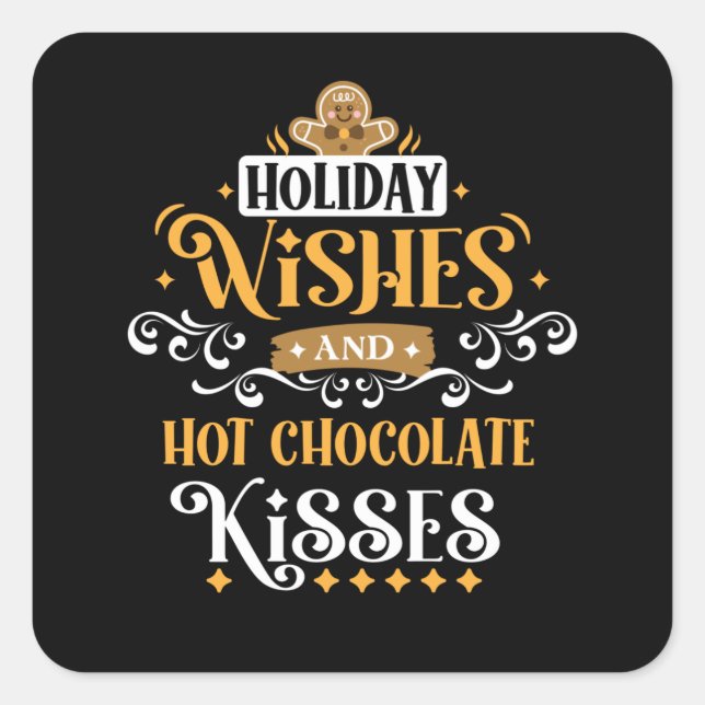 Sticker Carré Vacances et baisers au chocolat chaud (Devant)