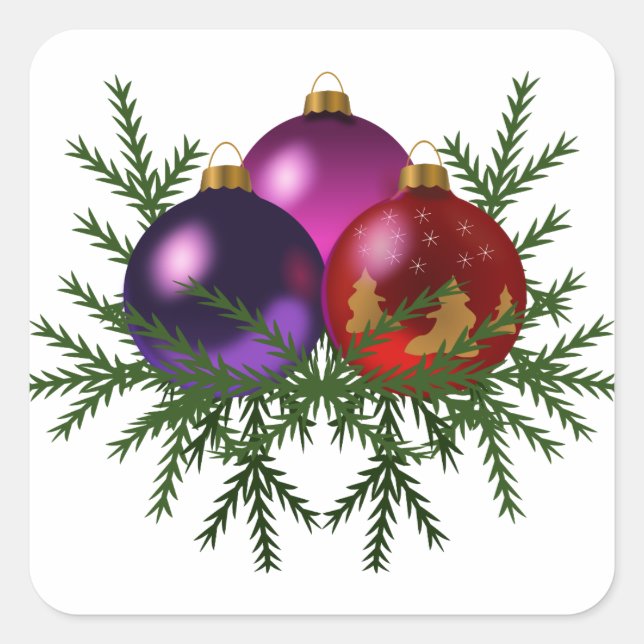Sticker Carré Vacances Joyeux Noël (Devant)