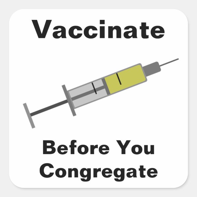 Sticker Carré Vacciner avant votre congrégation (Devant)