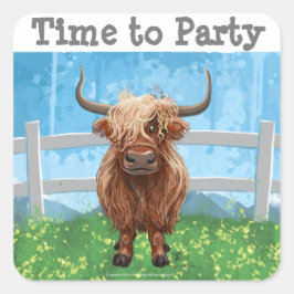 Sticker Carré Vache des Hautes Terres