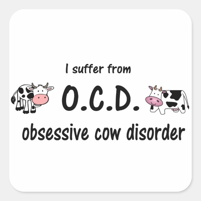 Sticker Carré Vache OCD (Devant)