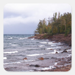 Sticker Carré Vagues du lac Supérieur