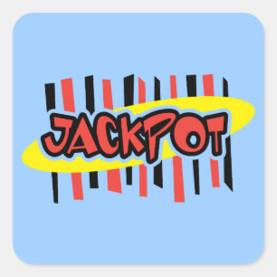 Sticker Carré Vainqueur de Jackpot - Style de jeu rétro