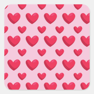 Sticker Carré Valentine Arrière - plan Avec Amour Du Coeur