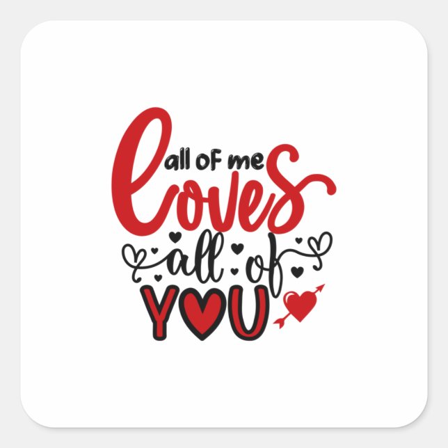 Sticker Carré Valentine Art All Me Aime Tous (Devant)