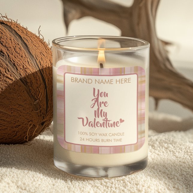 Sticker Carré Valentine's Day Custom Candle Labels  (Créateur téléchargé)