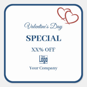 Sticker Carré Valentine's Special Marketing Items Bleu Blanc