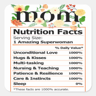 Sticker Carré Valeur nutritive MOM
