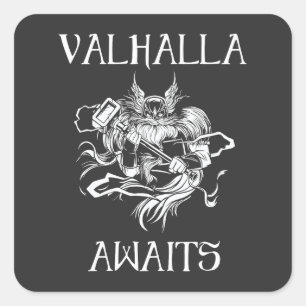Sticker Carré Valhalla attend
