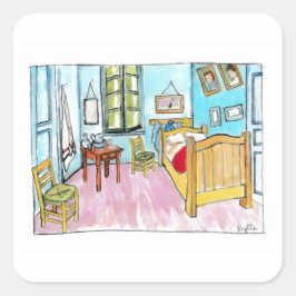 Sticker Carré Van Gogh Bedroom tribute painting by me.