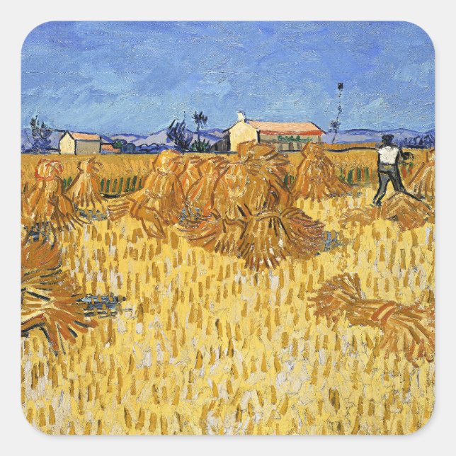 Sticker Carré Van Gogh - Havest en Provence (Devant)