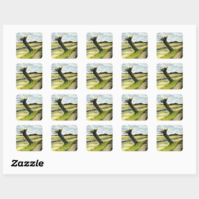 Sticker Carré Van Gogh - Pollard Willow (Feuille)