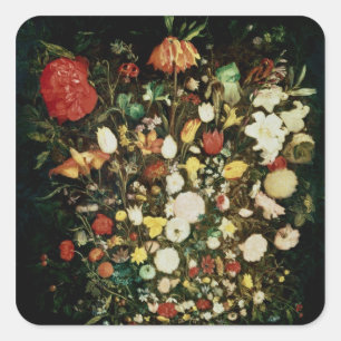 Sticker Carré Vase de fleurs