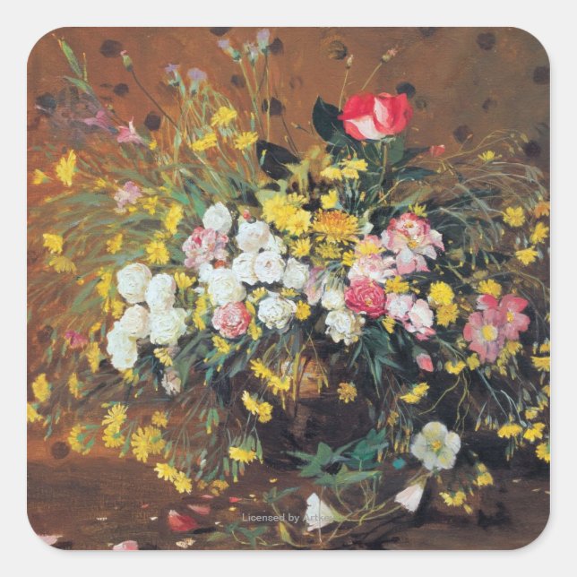 Sticker Carré Vase de fleurs (Devant)