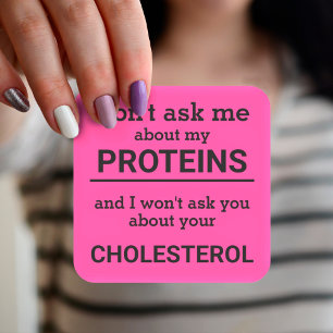 Sticker Carré Vegan - ne me questionnez pas sur mon plaisir prot