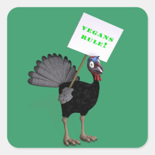 Sticker Carré Vegans Rule !