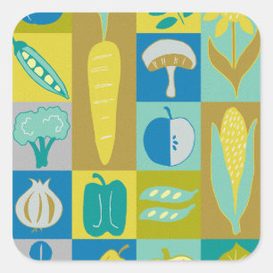 Sticker Carré Veggie Blocks II