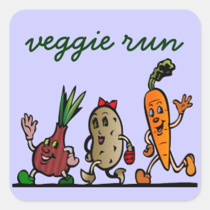 Sticker Carré veggie fun