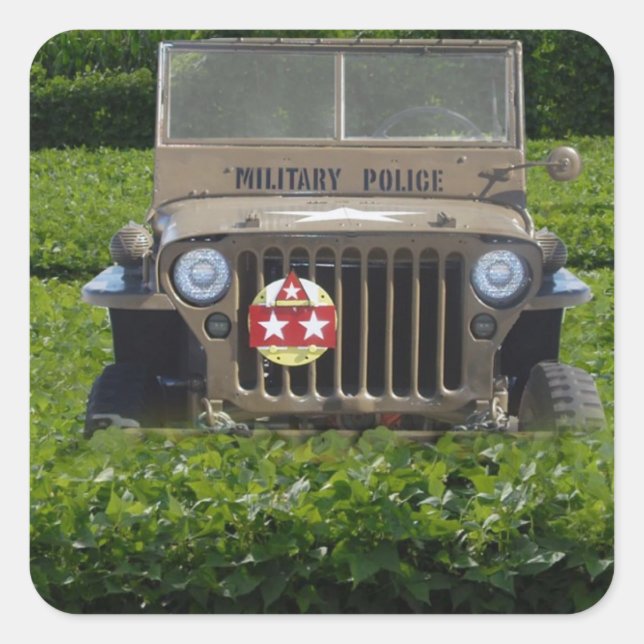Sticker Carré Véhicule militaire (Devant)