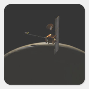 Sticker Carré Véhicule spatial Mars Odyssey au-dessus du lever d