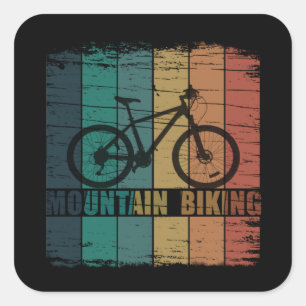 Sticker Carré Vélo de montagne Vintage Mtb