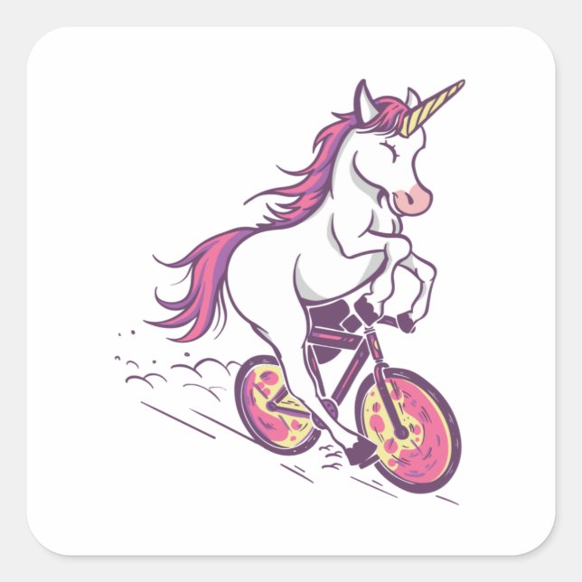 STICKER CARRÉ VÉLO D'ÉQUITATION UNICORN (Devant)
