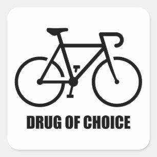 Sticker Carré Vélo, Drogue De Choix