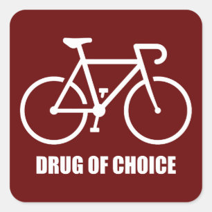 Sticker Carré Vélo, Drogue De Choix