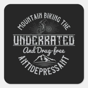 Sticker Carré Vélo MTB L'antidépresseur sans drogue