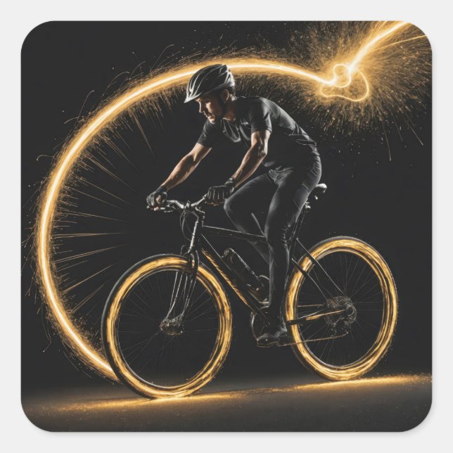 Sticker Carré Vélo Neon Or (Devant)