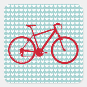 Sticker Carré vélo rouge, vélo