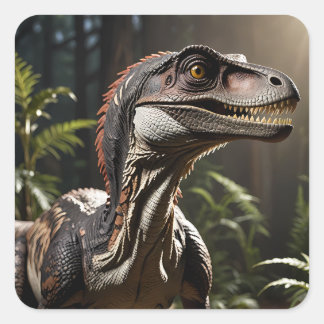 Sticker Carré Velociraptor