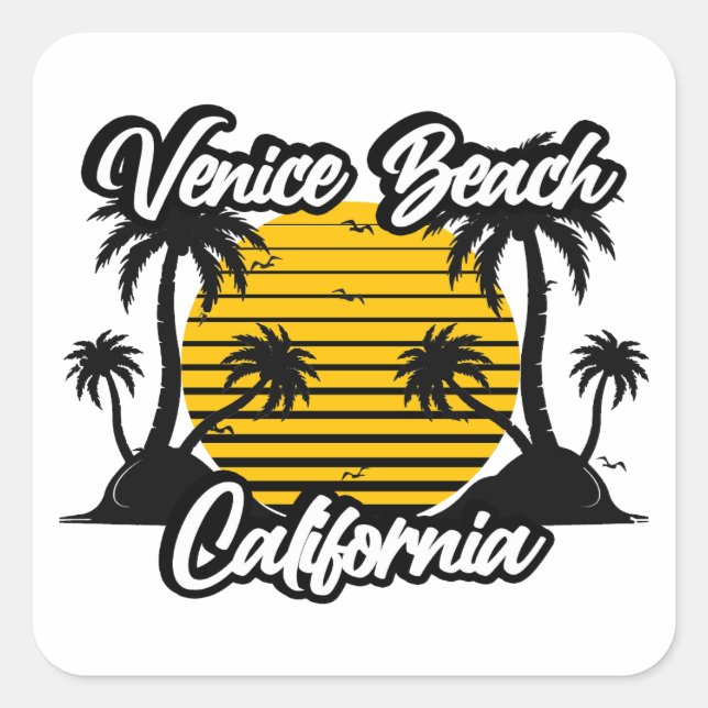 Sticker Carré Venice Beach Californie (Devant)