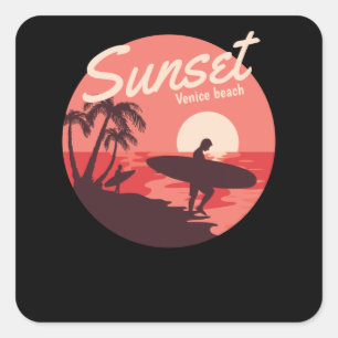 Sticker Carré Venise au coucher du soleil