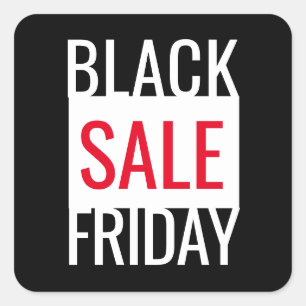 STICKER CARRÉ VENTE NOIR VENDRE BLACK WHITE RED