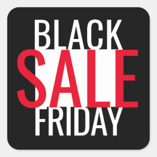 STICKER CARRÉ VENTE NOIR VENDRE BLACK WHITE RED MINIMAL
