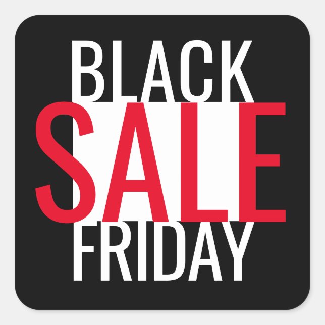 STICKER CARRÉ VENTE NOIR VENDRE BLACK WHITE RED MINIMAL (Devant)