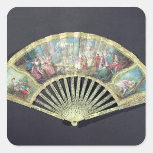 Sticker Carré Ventilateur de cour, français, 18ème siècle (ivoir