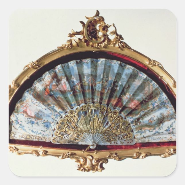 Sticker Carré Ventilateur, décoré d'une scène d'une fete (Devant)