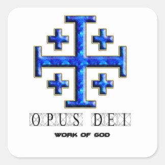 Sticker Carré Ver 4 - Croix de Jérusalem - Opus Dei - Retour cla