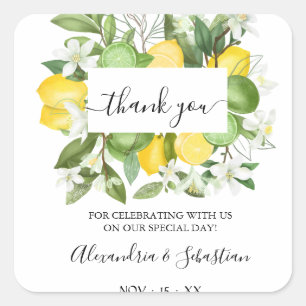 Sticker Carré Verdure Lemony Mariage Merci