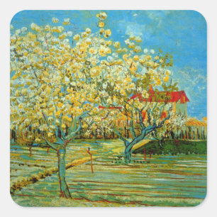 Sticker Carré Verger en fleurs par Vincent van Gogh