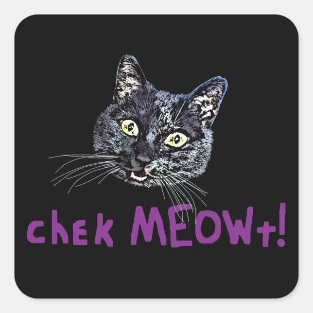Sticker Carré Vérifier MEOWt (Devant)