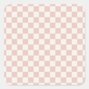 Sticker Carré Vérifier Pale Beige À damiers Motif Checkboard
