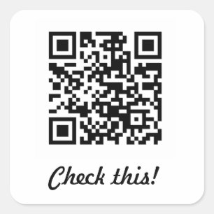 Sticker Carré Vérifiez ce code de QR